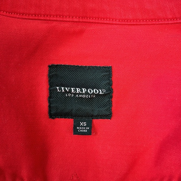 LIVERPOOL TRUCKER DENIM RED JACKET - Picture 12 of 13